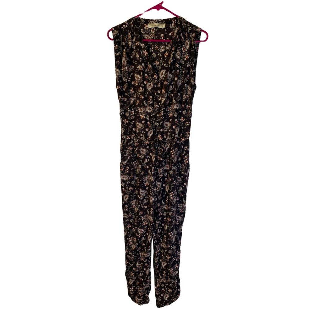 Abercrombie & Fitch Women's Boho Paisley Jumpsuit Size XS Black Lightweight